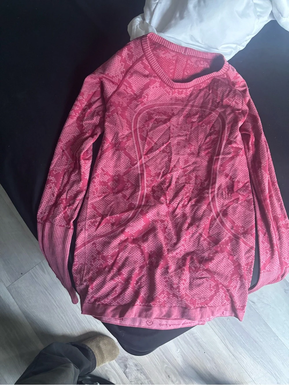 lululemon athletica Pink Patterned Long Sleeve Crew